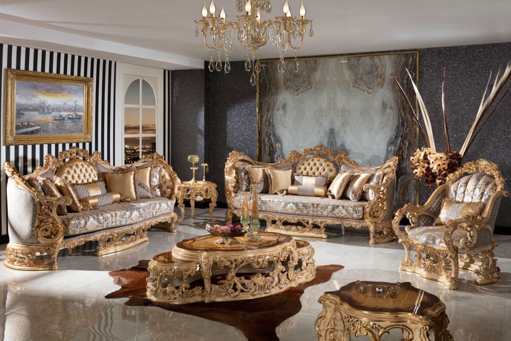 نحوه چیدمان مبل کلاسیک در سالن پذیرایی